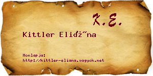 Kittler Eliána névjegykártya